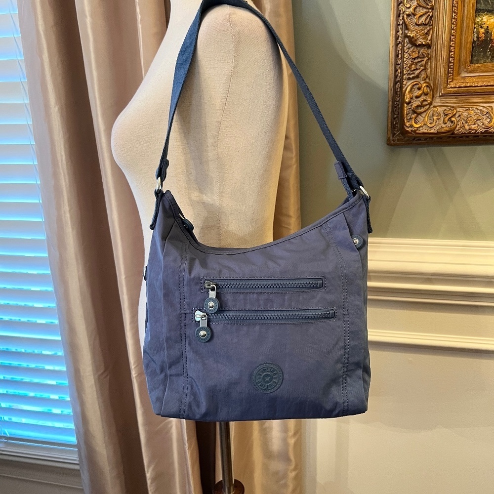 EUC Kipling Belammie Hobo Shoulder Bag in Slate Blue Carried Once